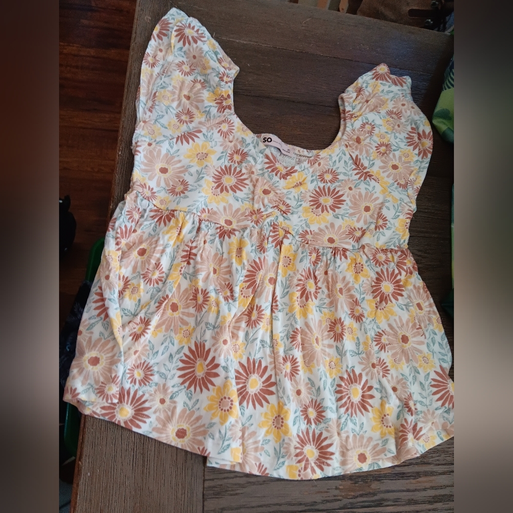 Womens Size XL, SO Floral Sundress Top in Peach, Yellow & Mint - Picture 1 of 3